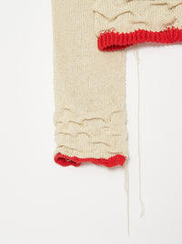 Hand Distressed collar knit001 - Ivory-Taekh-APOC STORE