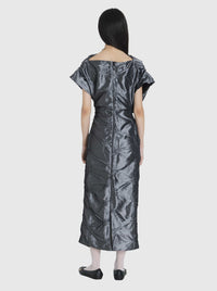 Dress Draped Grey-Nensi Avetisian-APOC STORE