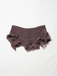Slutty Mini Skirt in Brown Silk-Pedro Trindade-APOC STORE