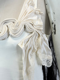White Draped Plissee Nightgown Top-Lou de Bètoly-APOC STORE