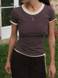 Hazel T shirt brown-ATH-APOC STORE