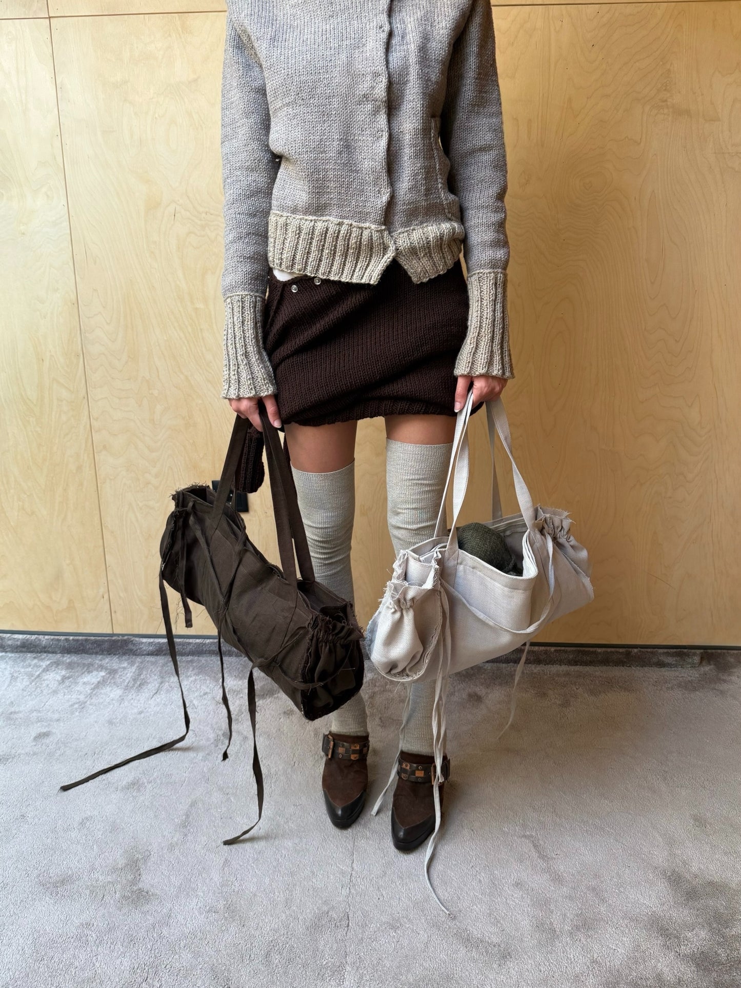 Cardigan “Granny’s Knit” Beige-V4K-APOC STORE