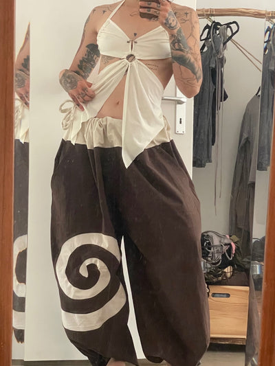 choco swirl balloon pants-Snake Divine-APOC STORE