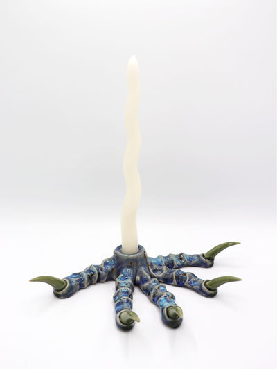 Blue Paw Candlestick with Green Nails-Naomi Gilon-APOC STORE