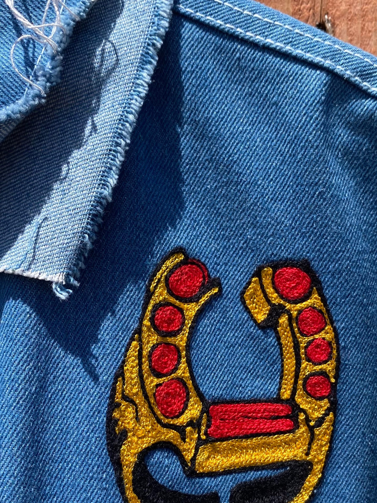 Moto Devil: Handmade Chainstitch Deconstructed Denim Jacket-Jetpack Hom(m)e-APOC STORE
