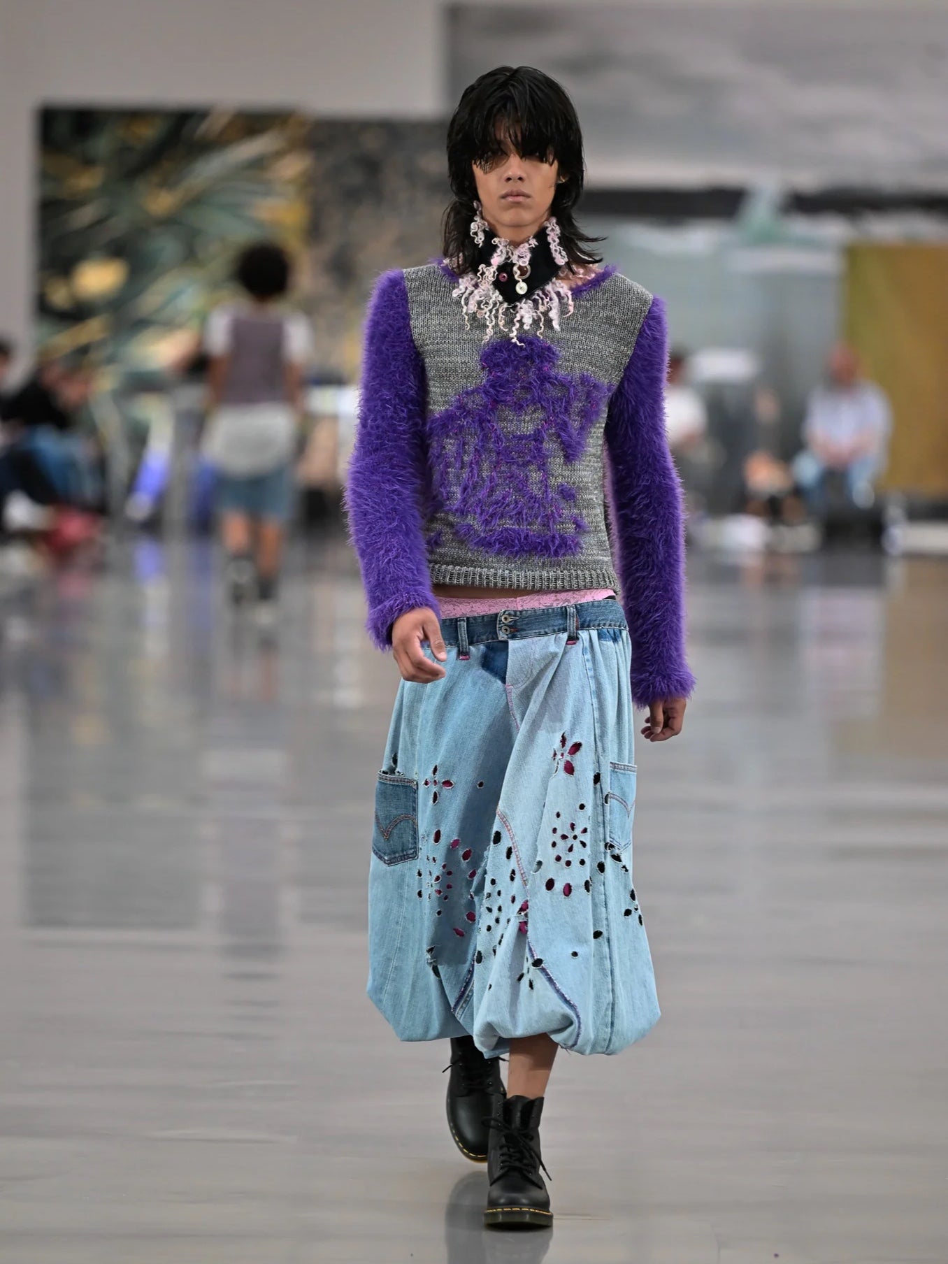 "Peeing trans princess" jumper grey/purple-TATi-APOC STORE