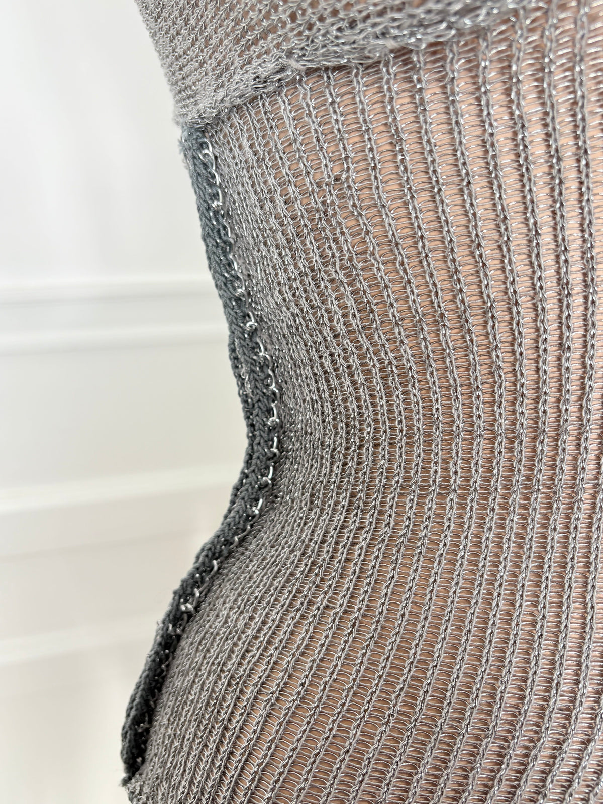Silver Knit Mesh Top - XS/S-Sania Parvez-APOC STORE