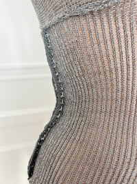 Silver Knit Mesh Top - XS/S-Sania Parvez-APOC STORE