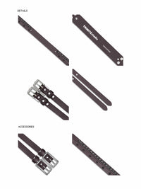 Brown Split Stud Leather Belt-TRINITE Studio-APOC STORE