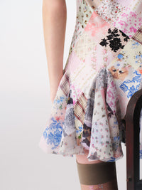 Silk Blend Antique Patchwork Print Dress-TRINITE Studio-APOC STORE