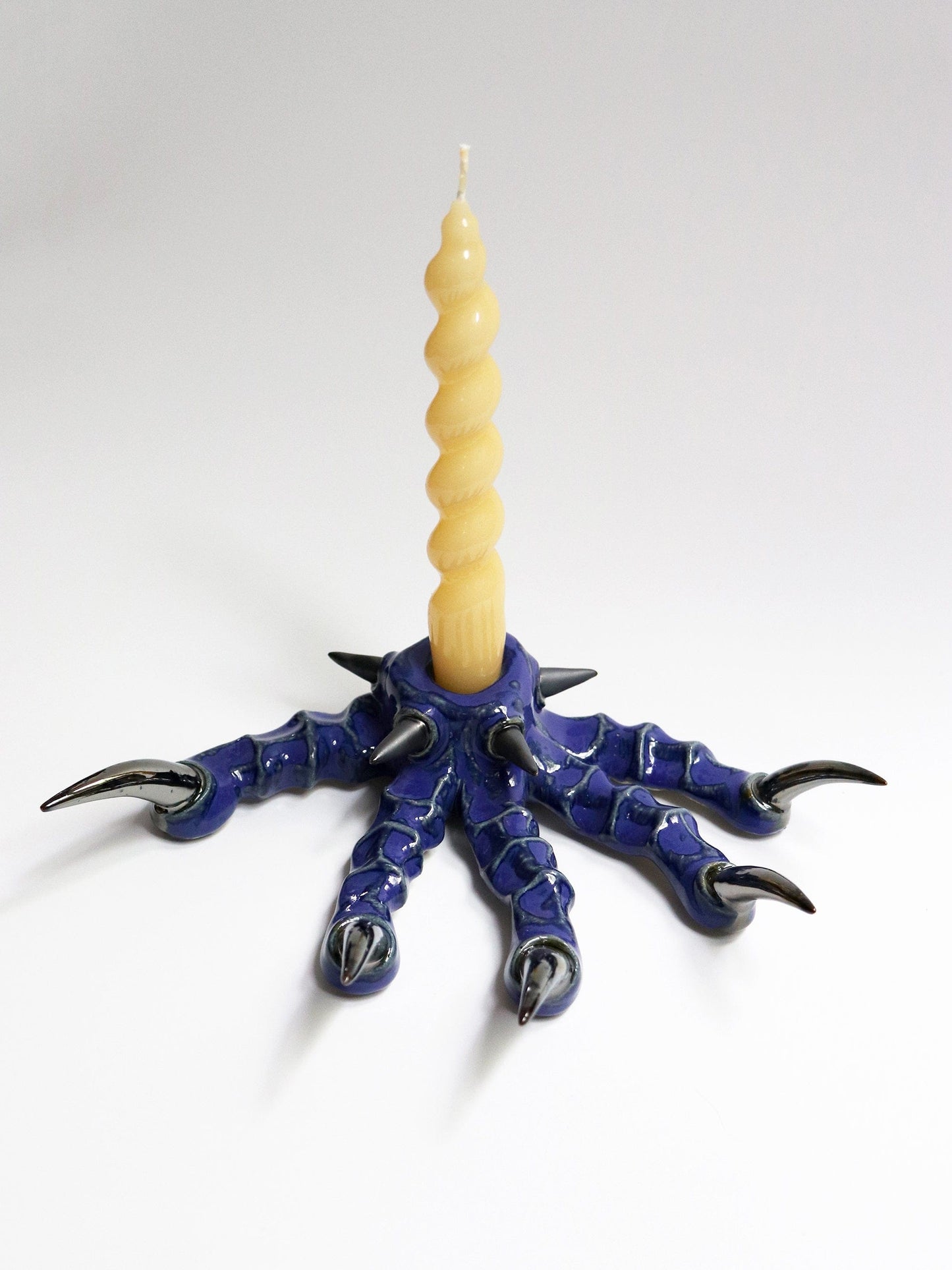 Blue Paw Candlestick with Spikes-Naomi Gilon-APOC STORE