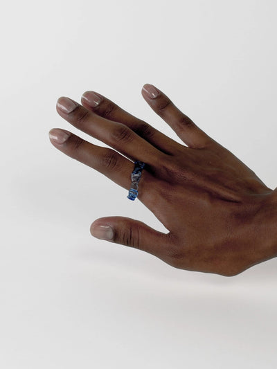 Textured Stacking Glass Rings 0124-Rain and Rivers-APOC STORE