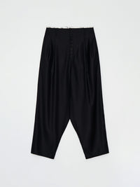 Wide Draped Back Pocket Pants 001 _ Black-Taekh-APOC STORE
