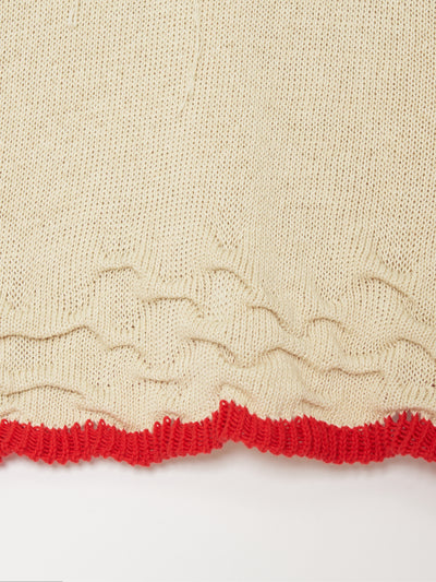 Hand Distressed collar knit001 - Ivory-Taekh-APOC STORE