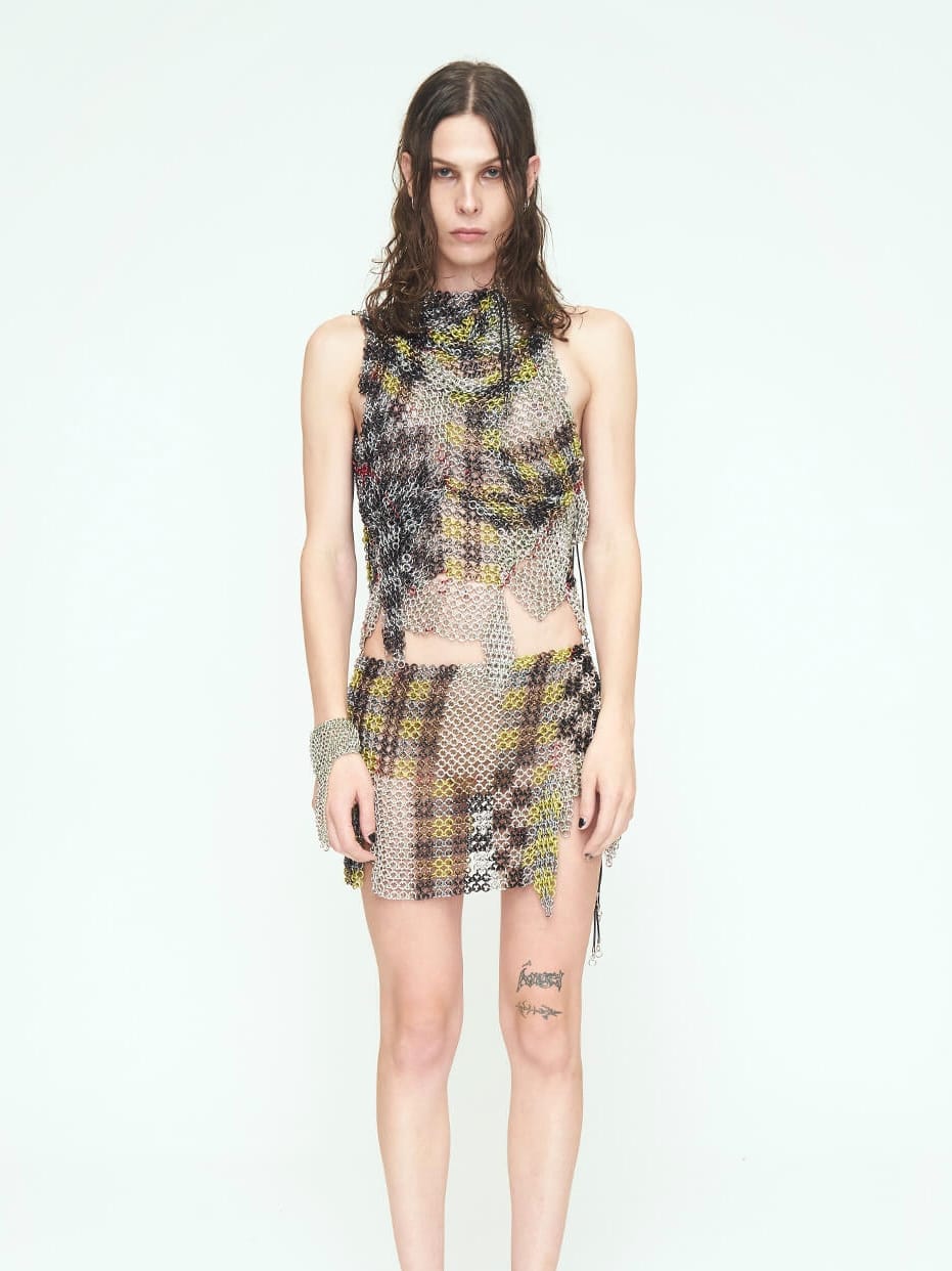 Checkered Blue + Lime Skirt-JALACONDA-APOC STORE