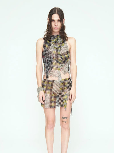 Checkered Blue + Lime Skirt-JALACONDA-APOC STORE