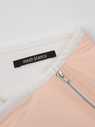 Marshmallow Skirt Coral-mesh blanca-APOC STORE