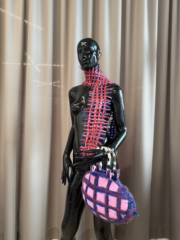 Felted shopper bag blue/rose-TATi-APOC STORE