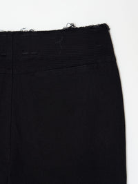 Glitched Hem Cotton Pants 001 _ Black-Taekh-APOC STORE