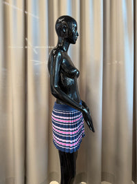 Stripey pleated skirt-TATi-APOC STORE