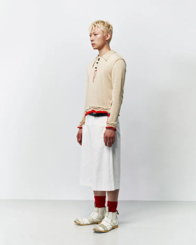 Cotton Wide Shorts 001 _White-Taekh-APOC STORE