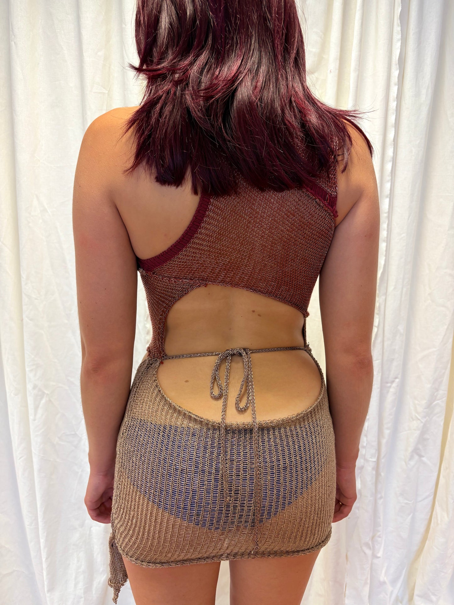 METALLIC MINI KNIT DRESS-Sania Parvez-APOC STORE