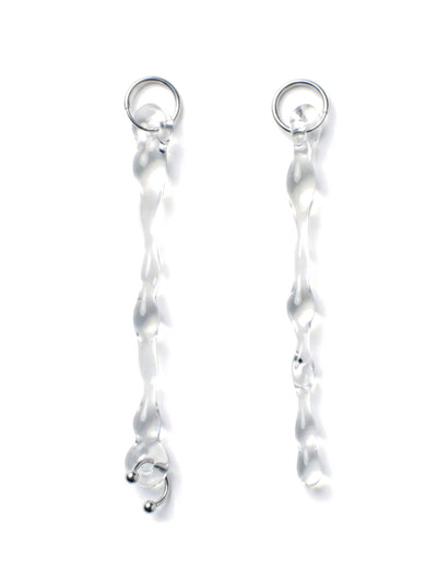 Drop Earrings 0004 – Glass Drop Earrings with Sterling Silver Hoops-Rain and Rivers-APOC STORE