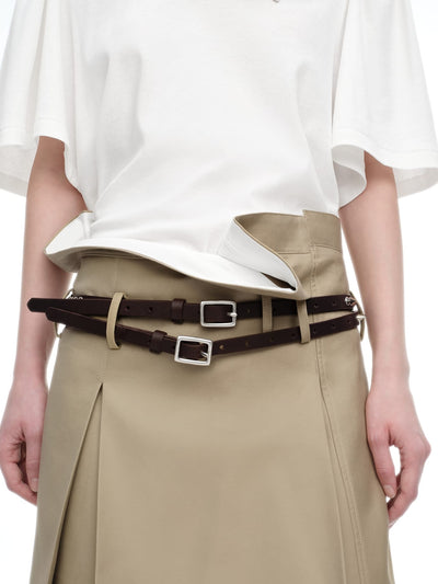 Brown Split Stud Leather Belt-TRINITE Studio-APOC STORE