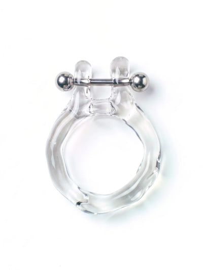 Barbell Piercing Glass Ring 0076-Rain and Rivers-APOC STORE