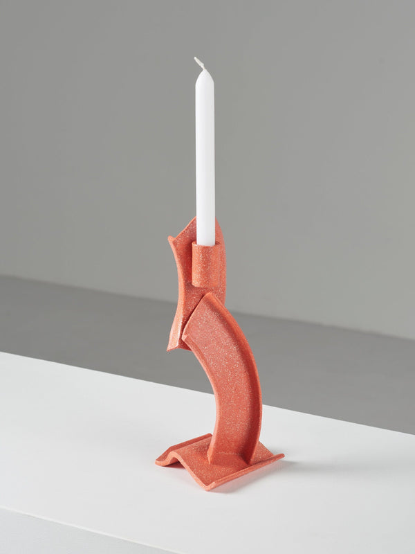 Petra ceramic candle stick orange-Pierre Castignola-APOC STORE