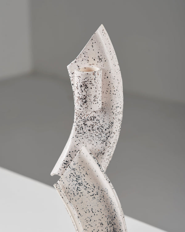 Petra ceramic candle stick white-Pierre Castignola-APOC STORE