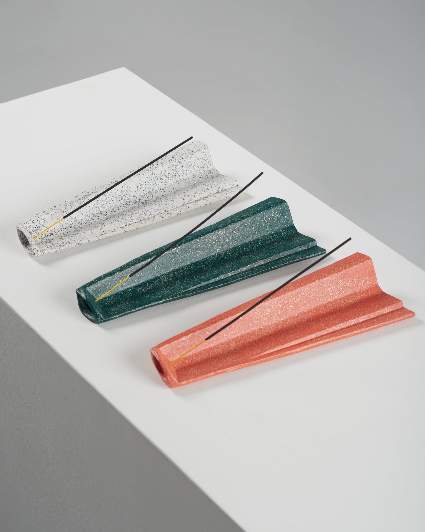 Petra ceramic incense holder green-Pierre Castignola-APOC STORE