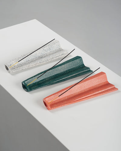 Petra ceramic incense holder green-Pierre Castignola-APOC STORE