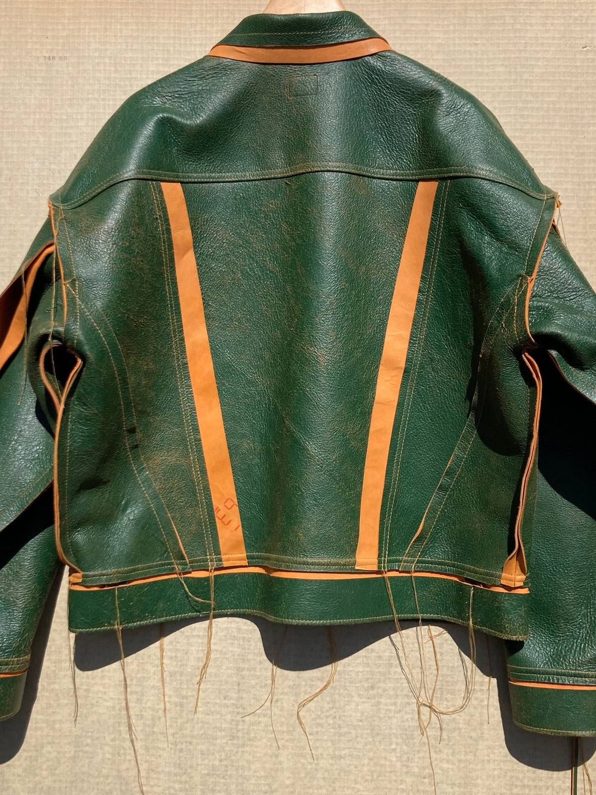 Green/Tan Leather Jacket:-Jetpack Hom(m)e-APOC STORE