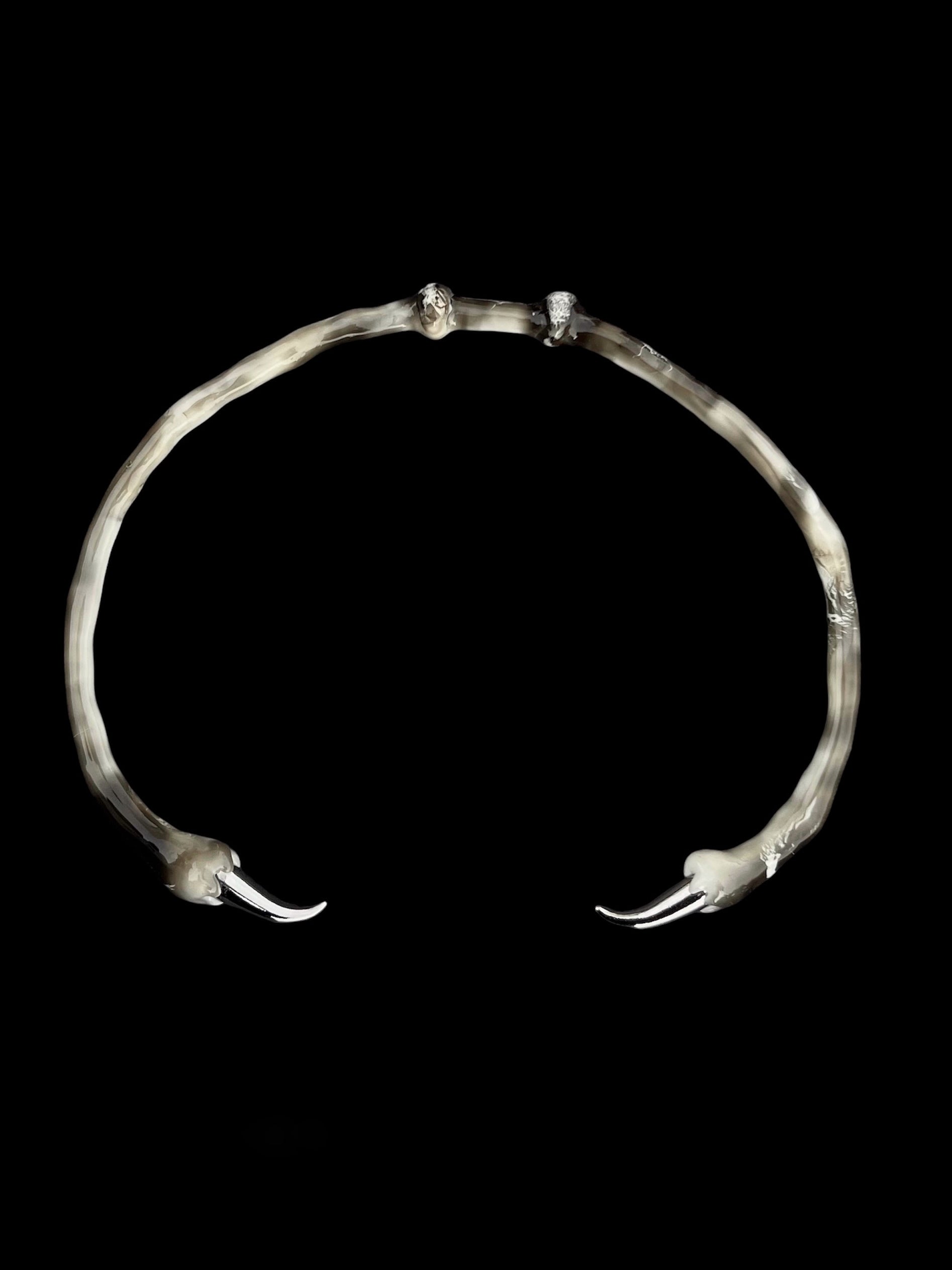 White choker with spikes-CASPER DIY-APOC STORE