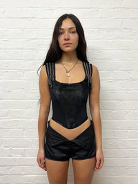 Embellished Leather Corset-Ella Roberts-APOC STORE