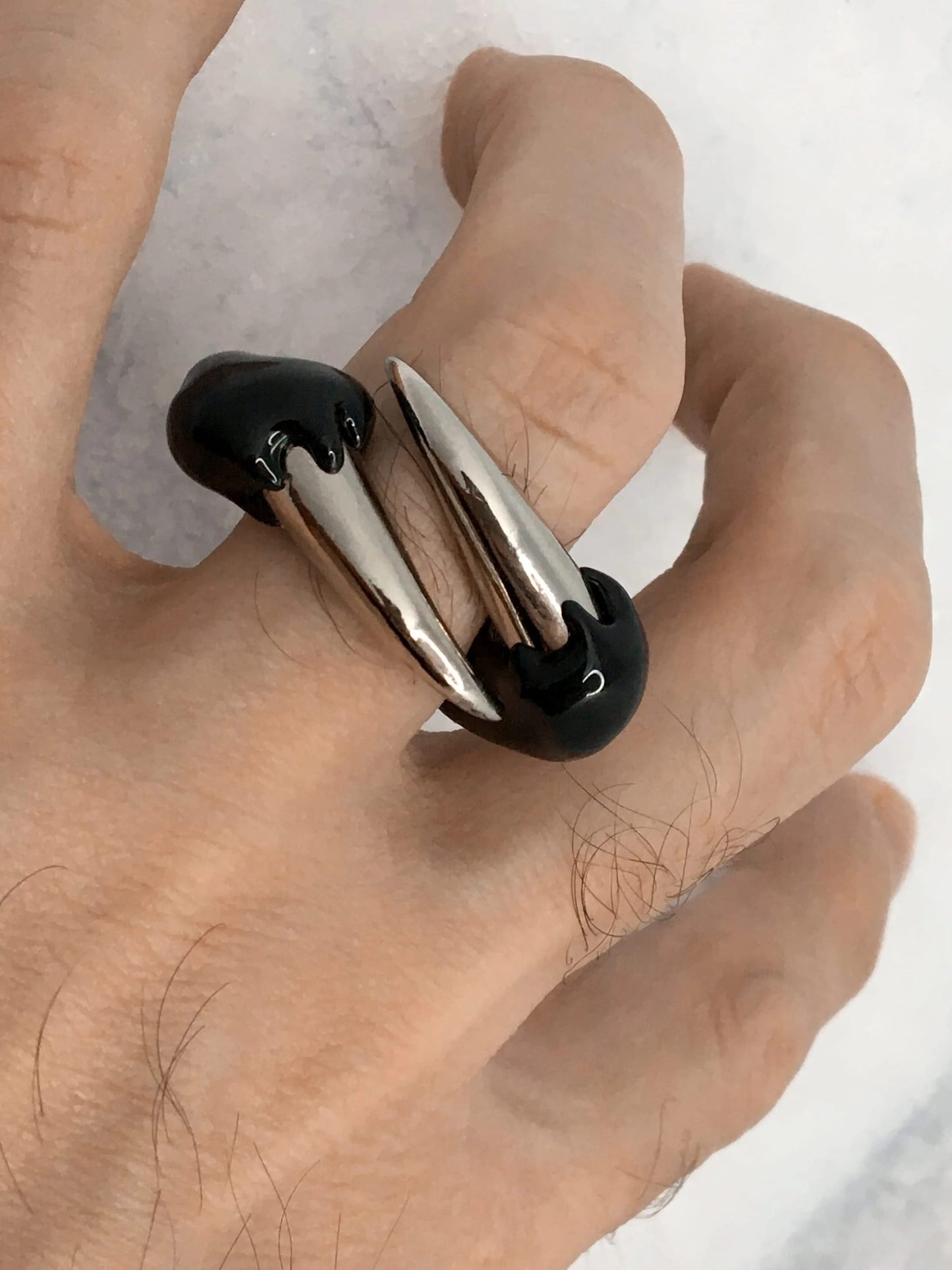 Black ring with spikes