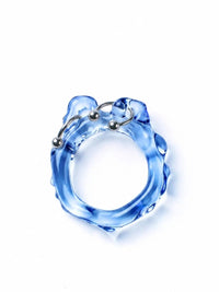 Organic Pierced Glass Ring 0062-Rain and Rivers-APOC STORE