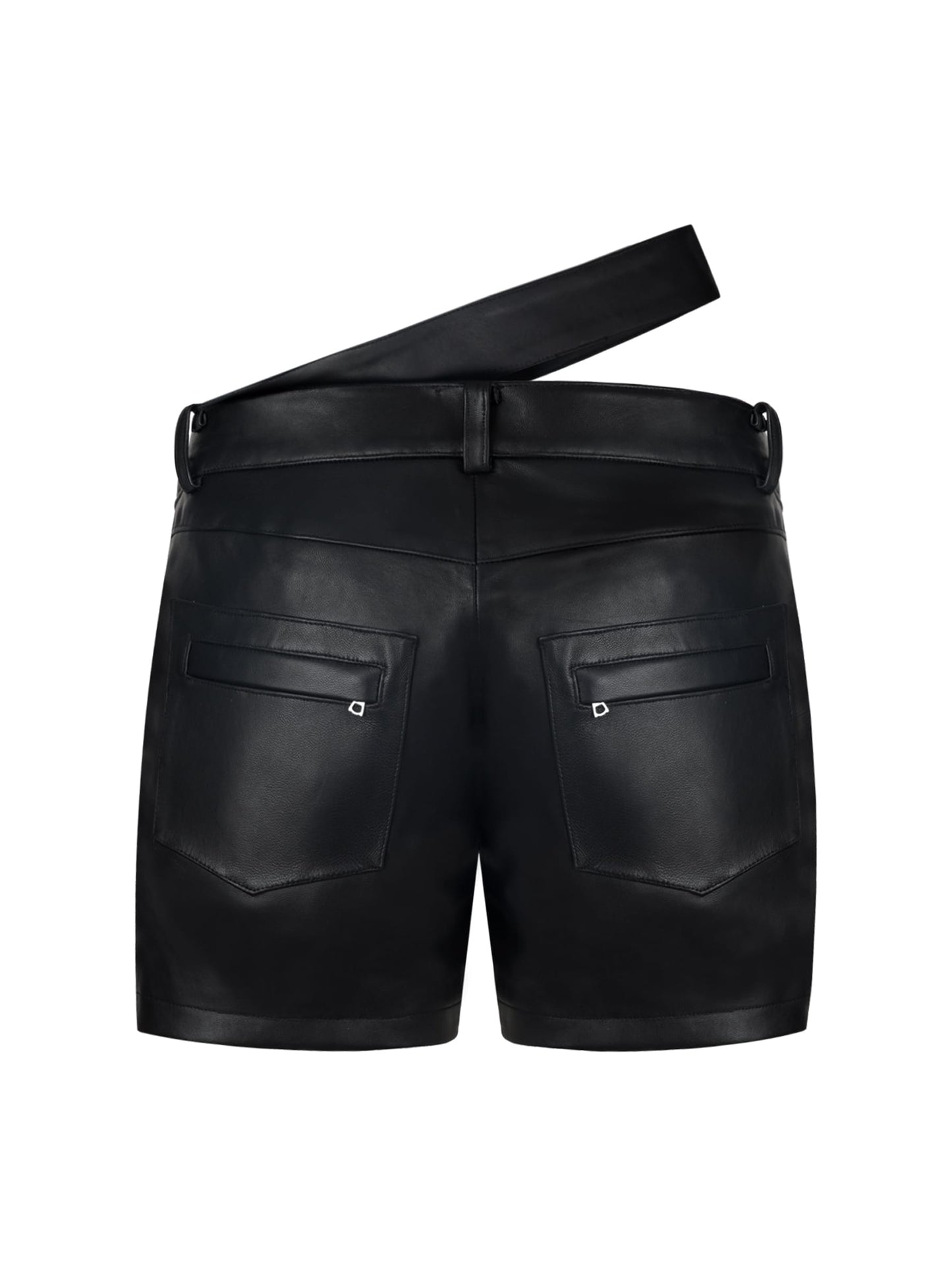 Contour Belt Leather Shorts-MINKIMHO-APOC STORE