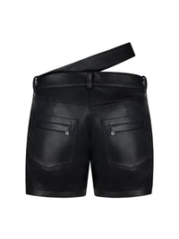 Contour Belt Leather Shorts-MINKIMHO-APOC STORE