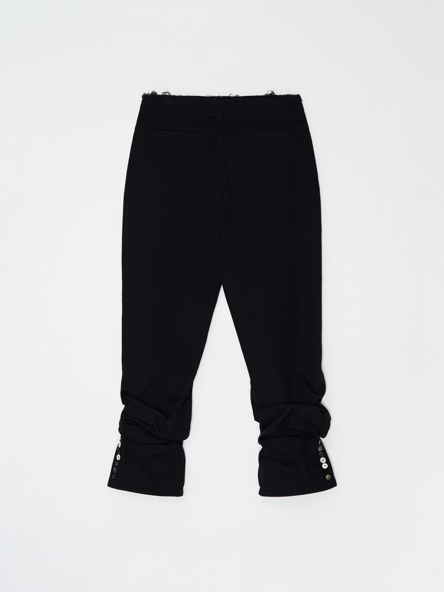 Glitched Hem Cotton Pants 001 _ Black-Taekh-APOC STORE