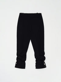 Glitched Hem Cotton Pants 001 _ Black-Taekh-APOC STORE