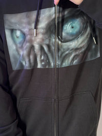 Demon eyes black zip up hoodie-Mia Violet-APOC STORE