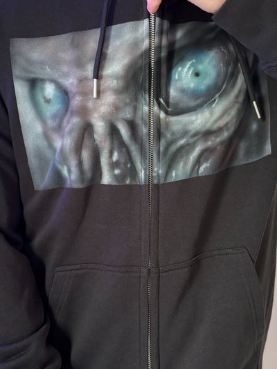 Demon eyes black zip up hoodie-Mia Violet-APOC STORE