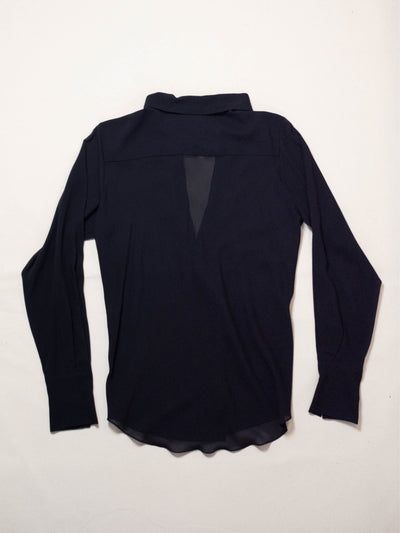 Bias Shirt in Black Silk-Pedro Trindade-APOC STORE