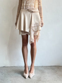 Lace-Trimmed Satin Skirt-Nastyamasha-APOC STORE