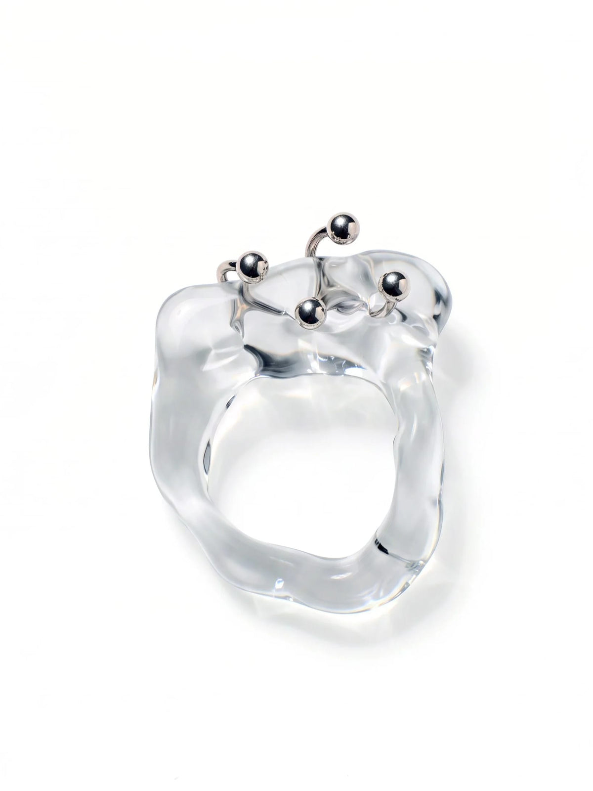 Double Pierced Glass Ring 0021-Rain and Rivers-APOC STORE