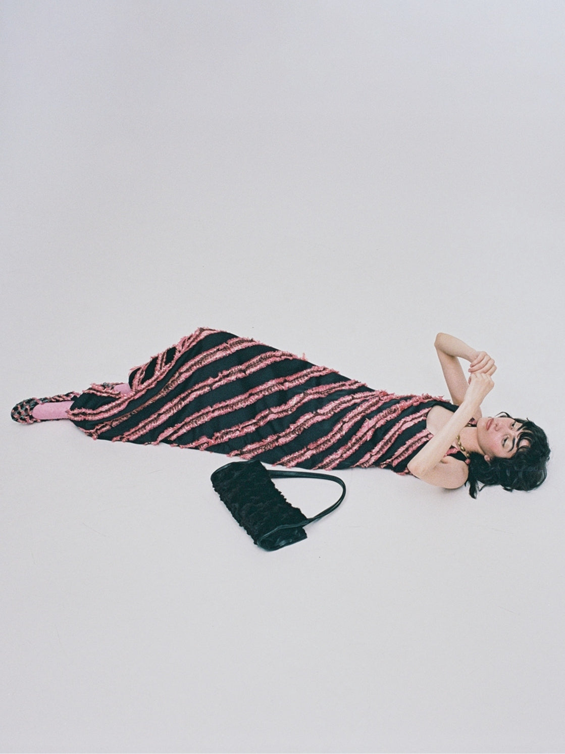 Dress Long with Stripes-Nensi Avetisian-APOC STORE