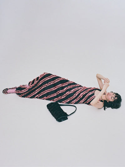 Dress Long with Stripes-Nensi Avetisian-APOC STORE