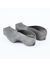 Heeled Square Toe Rubber Mules - Concrete-BODY AMPLIFICATION DEVICES-APOC STORE